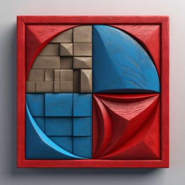 Patterns and decorations stl red blue 1 3d model